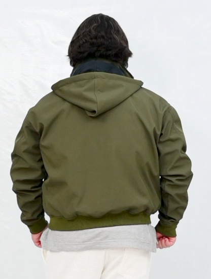 Drop Shoulder Windproof Fleece Inside & Detachable Hood Jacket (RBB1071)