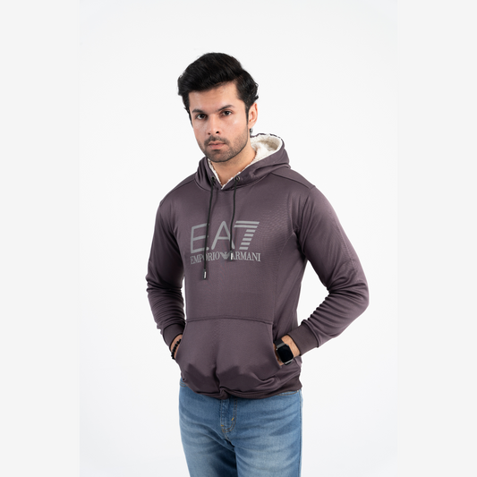 Trendy Men's Micro fleece Hoodie with FUR RBB1046-A