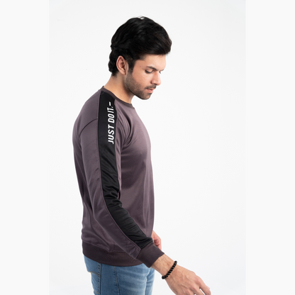 Stripe Crew Neck Sweatshirt with Bold Sleeves RBB1046