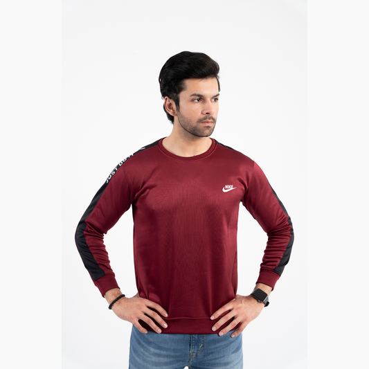Stripe Crew Neck Sweatshirt with Bold Sleeves RBB1046