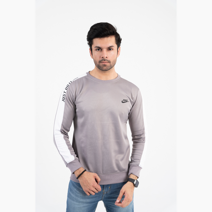 Stripe Crew Neck Sweatshirt with Bold Sleeves RBB1046