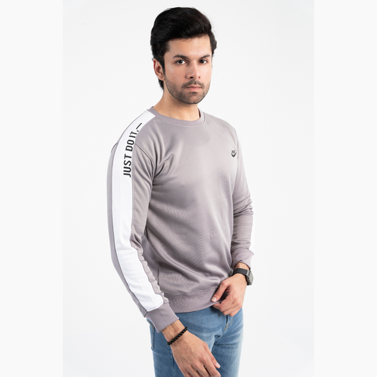 Stripe Crew Neck Sweatshirt with Bold Sleeves RBB1046