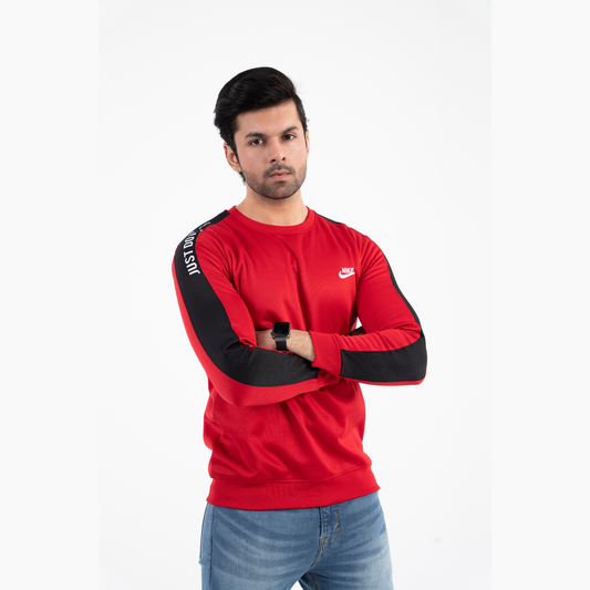 Stripe Crew Neck Sweatshirt with Bold Sleeves RBB1046