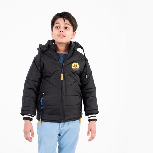 Boys Color block Hooded Bomber Jacket with Full Sleeves RBB1056