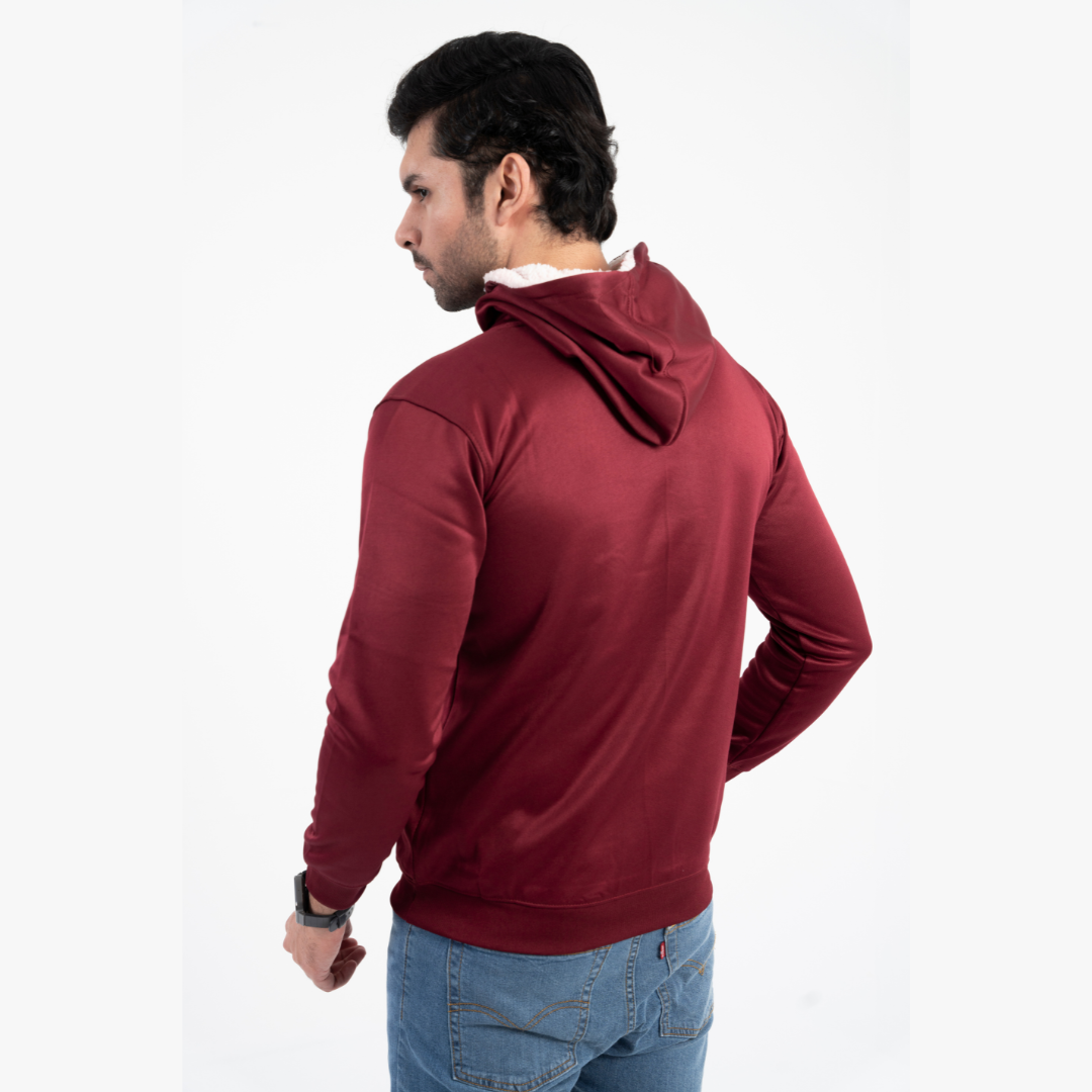 Trendy Men's Micro fleece Hoodie with FUR RBB1046-A